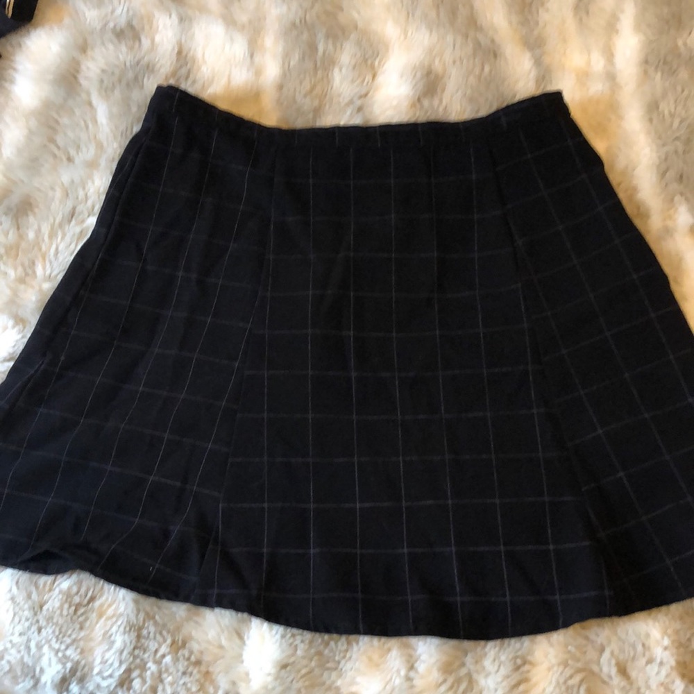 American apparel grid black skirt